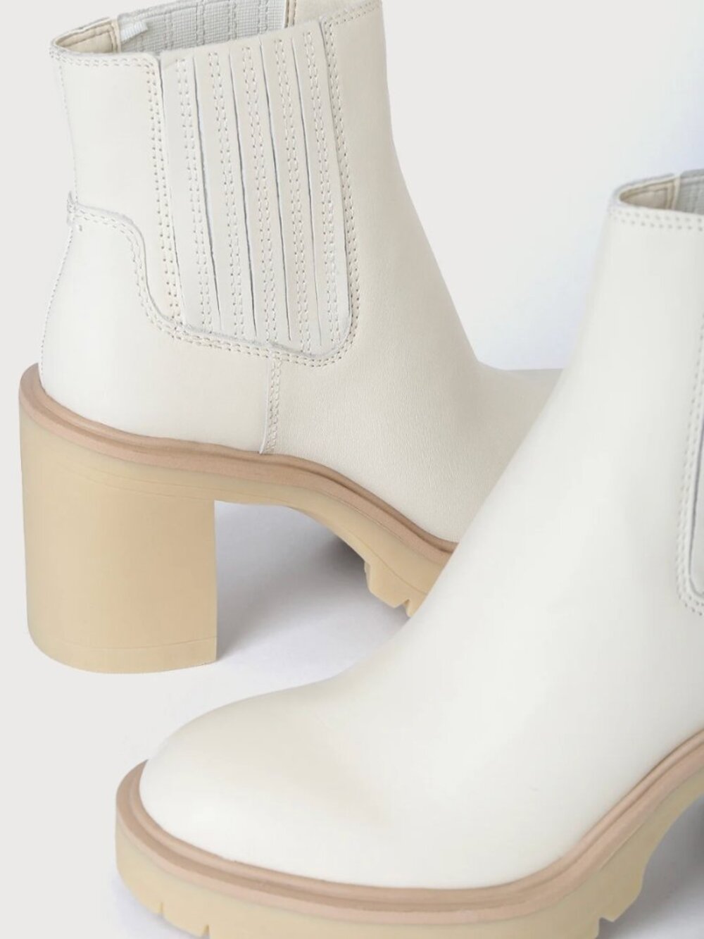 Dolce Vita Caster H2O Waterproof Platform Ankle Boots – Ivory – Size 9